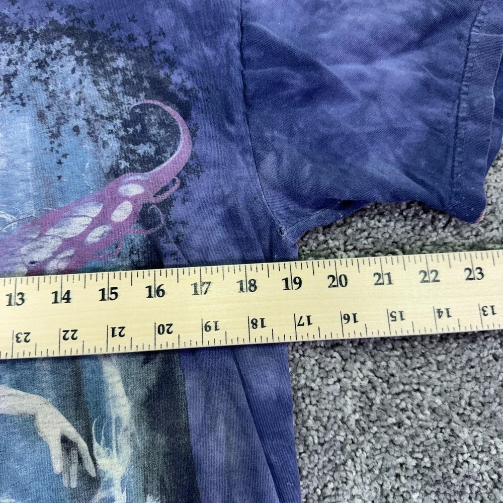The Mountain Shirt Mens Medium Blue Fairy Moon Graphic Tee Fantasy Tie Dye
